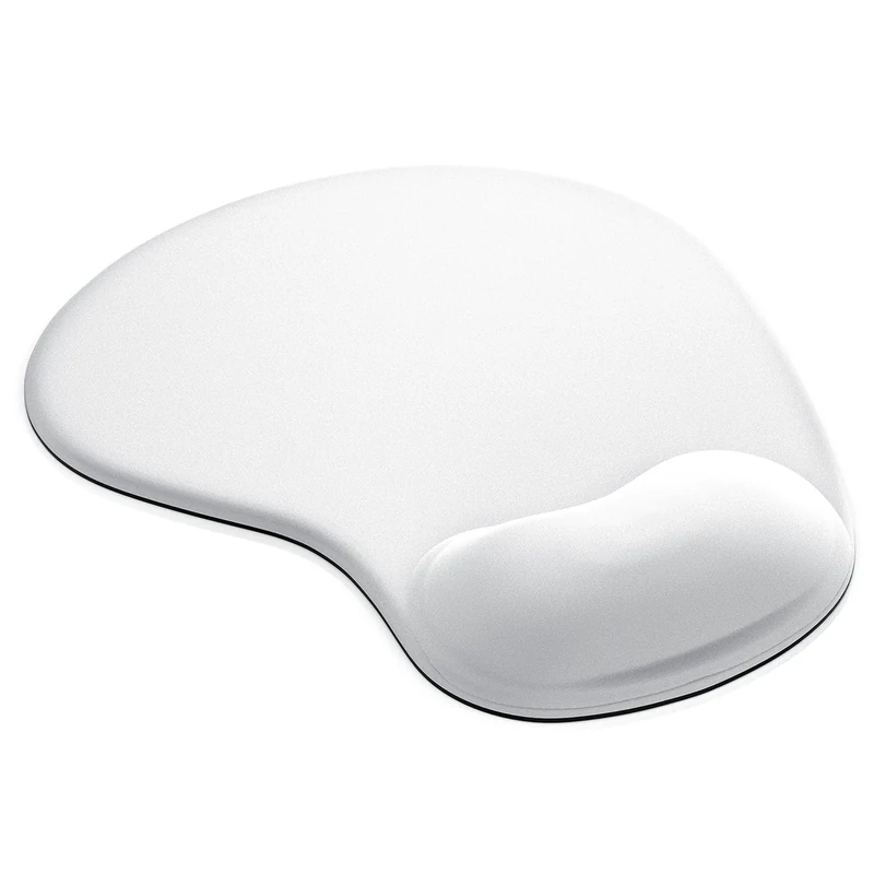 Mouse Mat WHITE ANTI-SLIP COMFORT MOUSE PAD MAT WITH GEL FOAM REST WRIST SUPPORT FOR PC LAPTOP - Compatible with Laser and Optical Mice