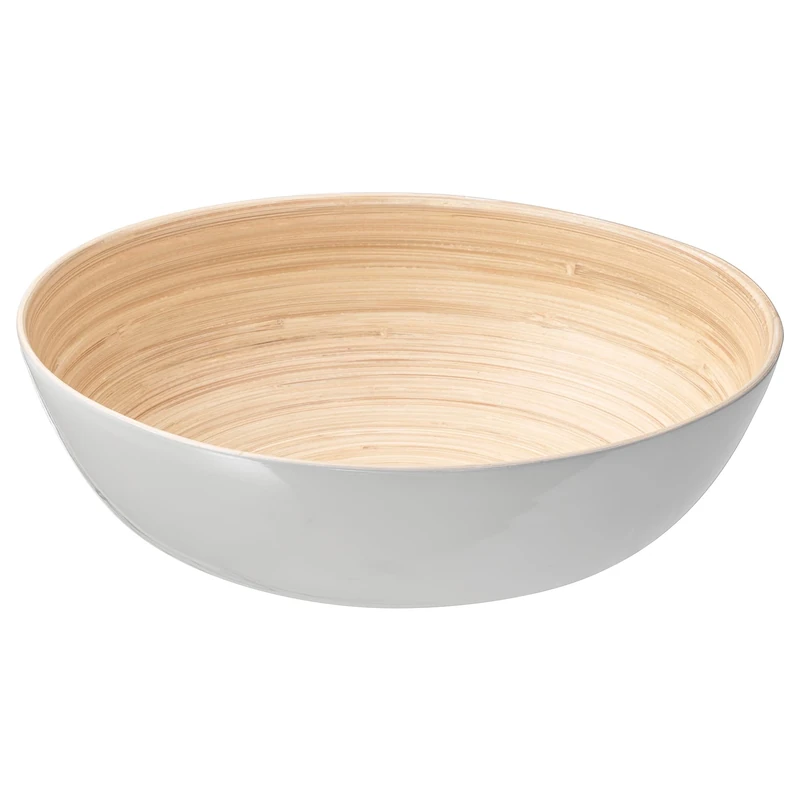 IKEA RUNDLIG Serving Bowl, 30 cm, Bamboo/White