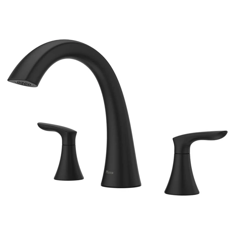 Pfister Weller Roman Bathtub Faucet (Valve Sold Separately), 2-Handle, 3-Hole, Matte Black Finish, RT65WRB