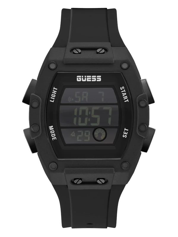 GUESS Men Digital Quartz Watch with Silicone Strap GW0340G4