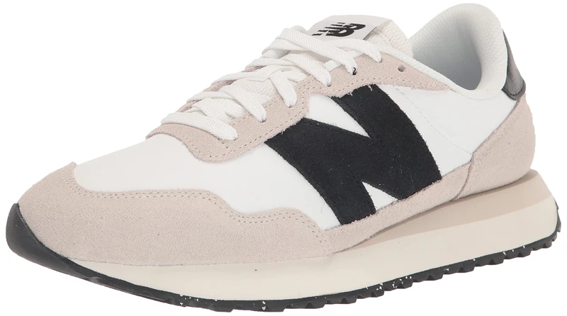 New Balance Mens 237 Sneaker, Sea Salt with White and Black, 10.5 UK