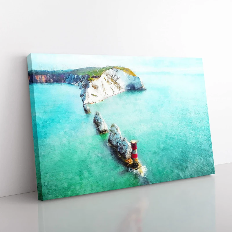 The Needles Isle of Wight Canvas Wall Art Print 30x20 Inch