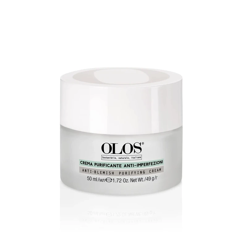 Olos Anti-Blemish Purifying Cream, 1.7 oz - Anti Aging Face Cream, Blackhead Remover - Acne Treatment Enriched with Vitamin E, Aloe - Non-comedogenic