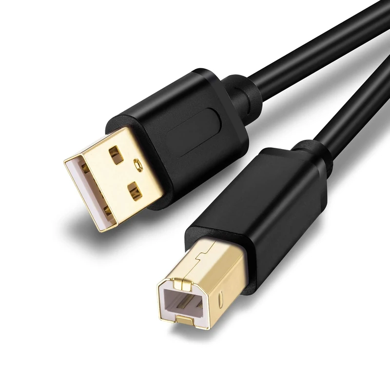 Jelly Tang Printer Cable 2M,USB Printer Cable USB 2.0 Type A Male to B Male Scanner Cord High Speed for Brother, HP, Canon, Lexmark,Dell, Xerox, Samsung etc(2M/6Ft)