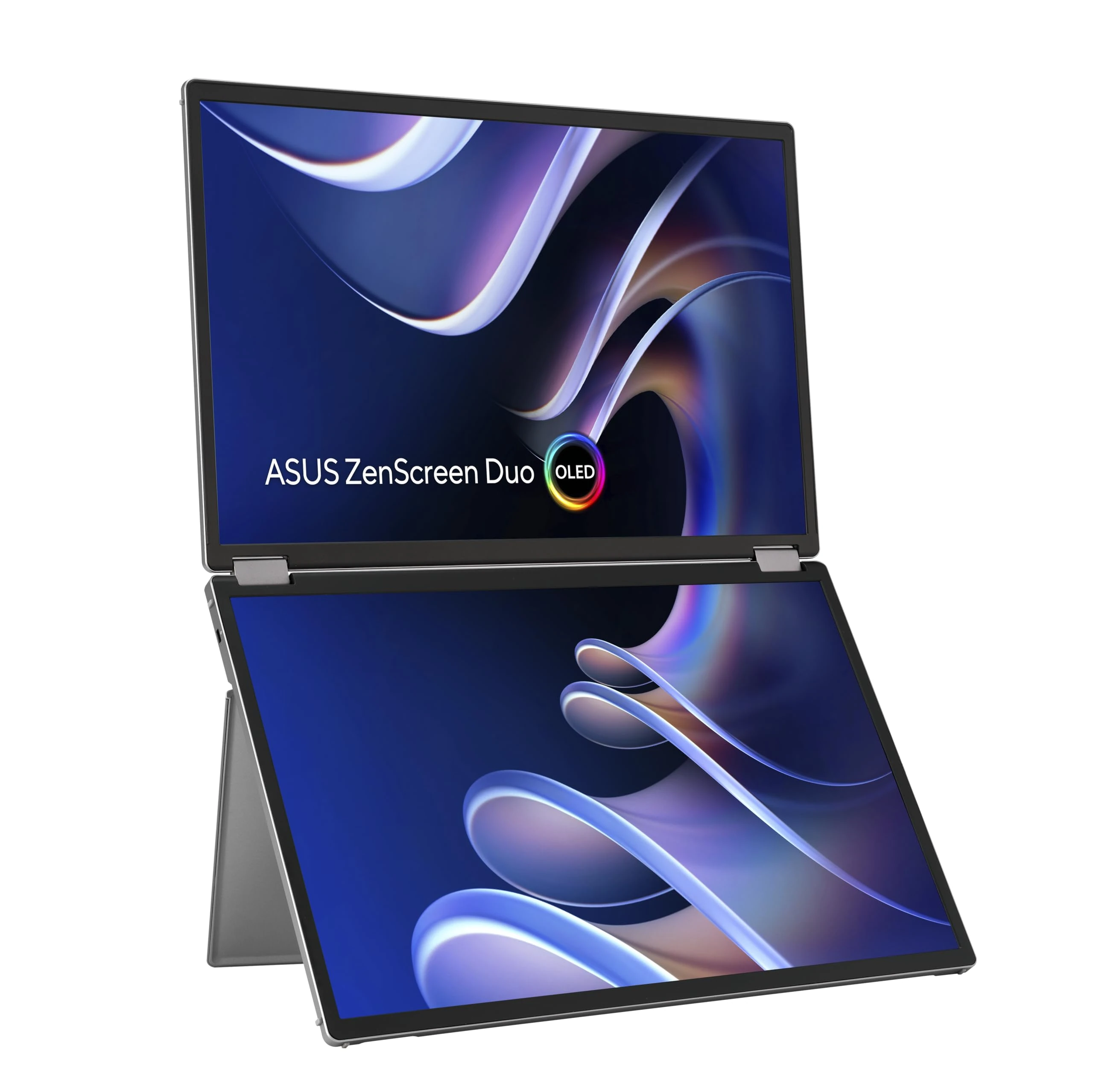ASUS ZenScreen Duo OLED MQ149CD 360° Foldable Portable Monitors – Dual 14-inch, 16:10, 1920x1200 FHD, OLED panels. DisplayHDR™ 400 True Black, 100% DCI-P3, Delta<2, Dual USB Type-C®, mini-HDMI®