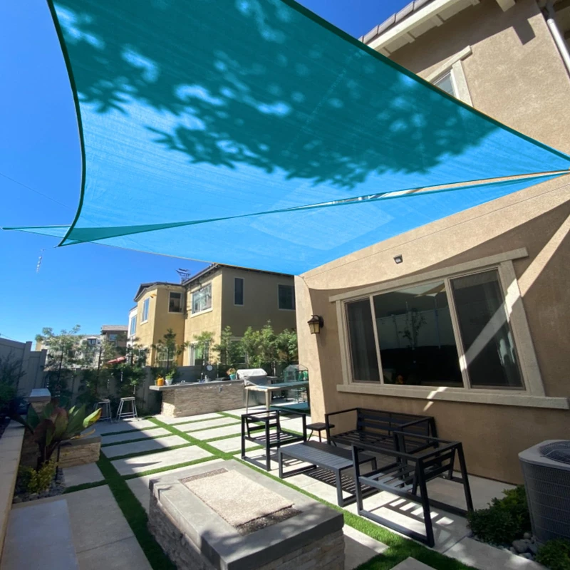 SUNLAX Sun Shade Sail,16'x16'x16' Turquoise Blue Triangle Canopy Shades for Outdoor Patio Pergola Cover Sunshade Sails UV Blocking Canovas Covers
