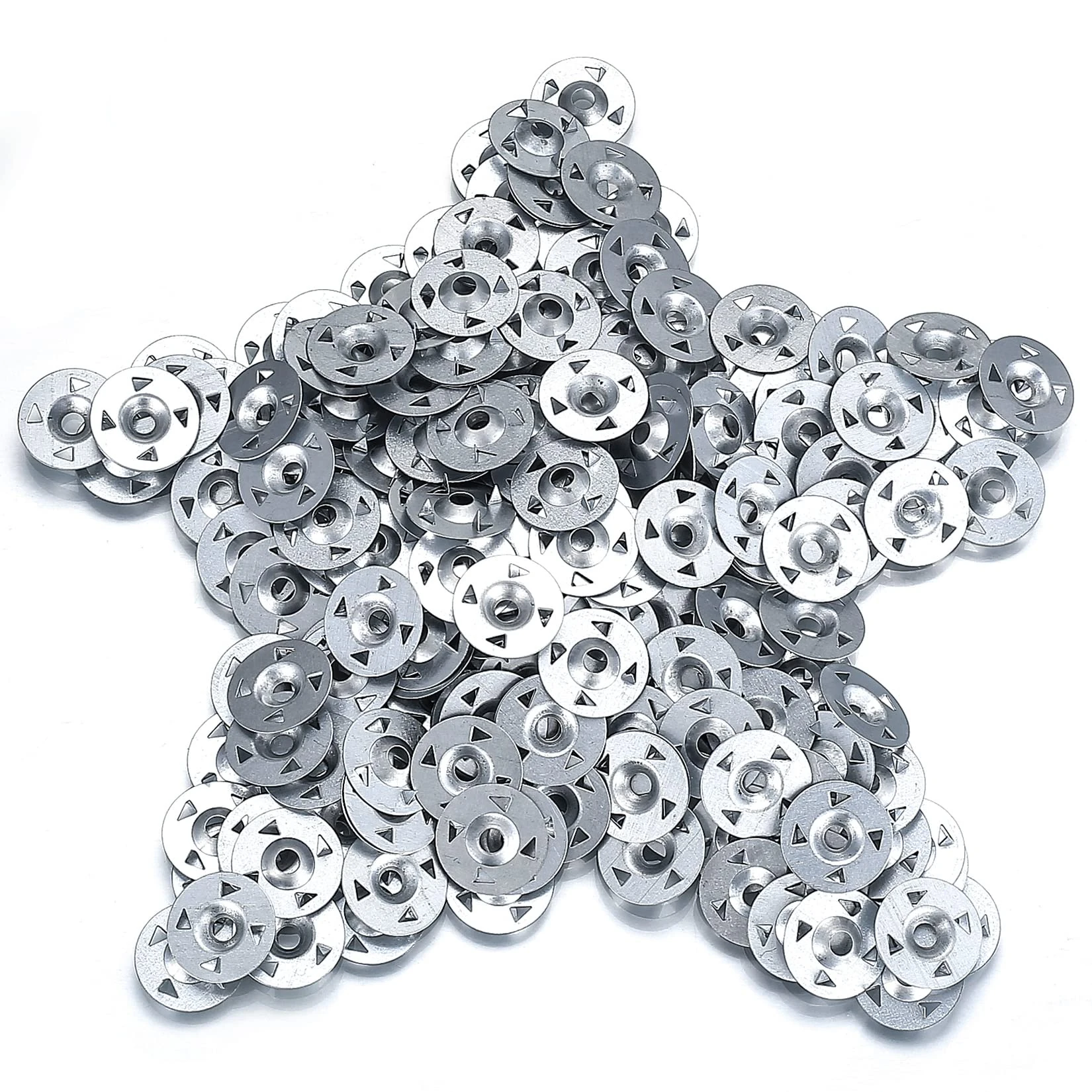220 Pcs galvanised steel Easy Fix Washers，28mm Insulation Thermoboard Fixed Backer Nail Gaskets Gypsum Boards Claw Washers (220) (220)