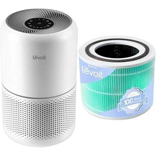 Levoit Air Purifiers for Home Bedroom with HEPA & Carbon Air Filters CADR 187 m³/h & Core 300 Air Purifier Toxin Absorber Replacement Filter, 3-in-1 HEPA, High-Efficiency Activated Carbon