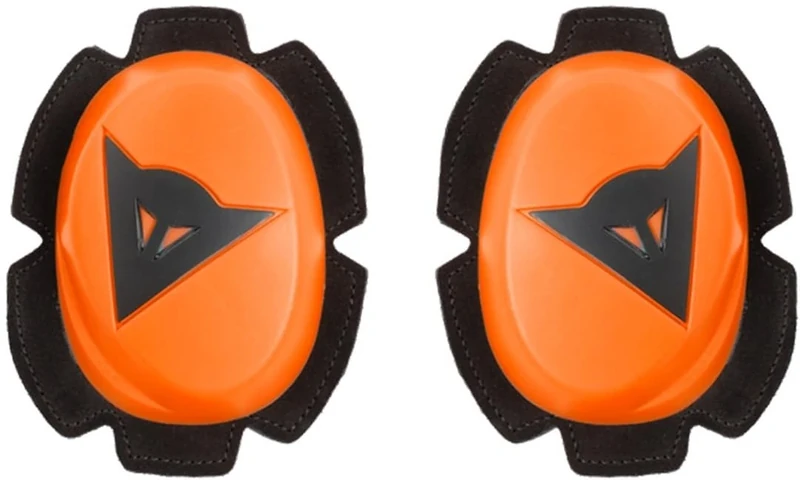 Dainese - Pista Knee Slider, Polyurethane Motorbike Knee Pads, Smooth Contact with Track and Asphalt, Motorcycle Slider with Velcro Closure, Orange Fluo/Black