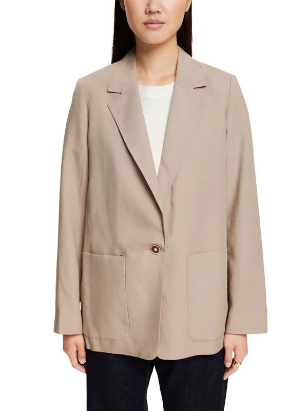 ESPRIT Collection Women's 042EO1G311 Blazer, 260/LIGHT Taupe, 40