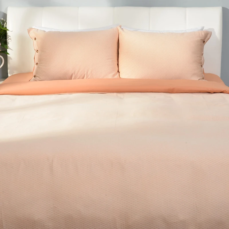 Deco Mex Scale 4-Piece Bedding Bed Linen Set 200 x 220 cm Orange