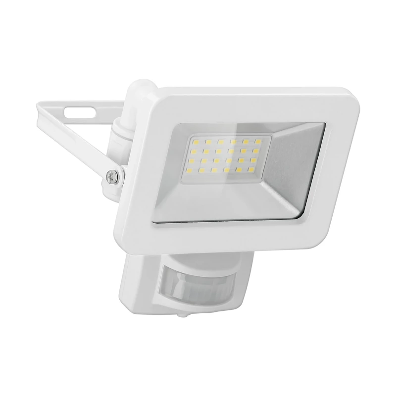 goobay 53880 LED Floodlight with Motion Sensor - LED Spotlight with 20 W - Neutral White Light 4000 K - 1700 Lumen - Beam Angle 100 Degrees - IP65 Rated - White