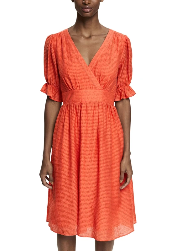 ESPRIT Collection Women's 042EO1E345 Dress, 870/CORAL Orange, 40