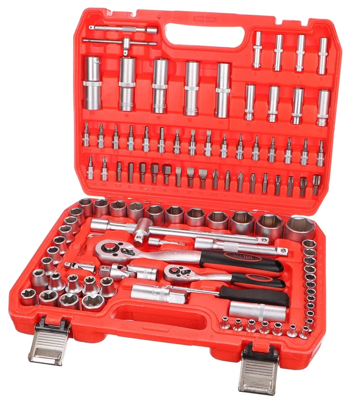 SIXTOL CRV 108 Profi Professional 108pcs Socket Set | CRV Steel | Six Year Warranty SIXTOL SIX | Garage Tools | Ratchet Set | Tire Change | in a Case