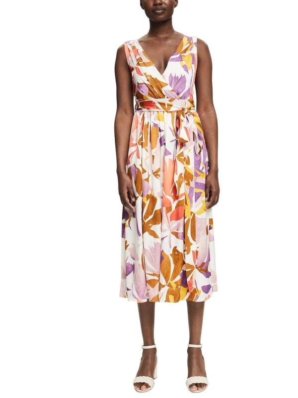 ESPRIT Women's 042EO1E351 Dress, 508/VIOLET 4, 34