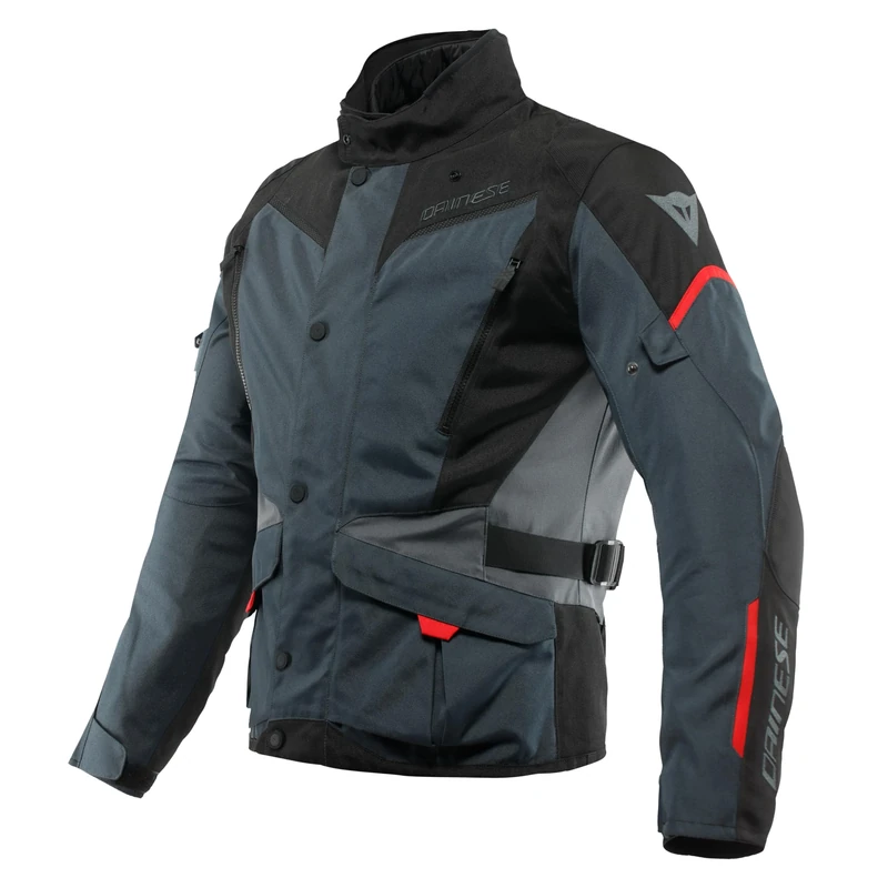 Dainese - Tempest 3 D-Dry, Men's Motorcycle Touring Jacket, Waterproof Jacket, Removable Thermal Lining, Protections On Shoulders And Elbows, Ebony/Black/Red Lava, 54
