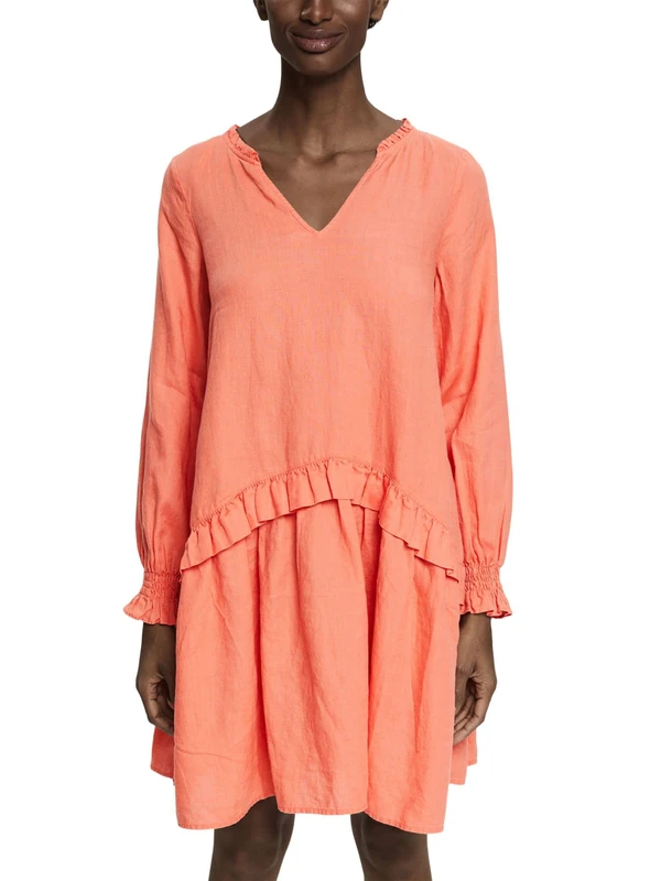 ESPRIT Collection Women's 042EO1E303 Dress, 870/CORAL Orange, 36
