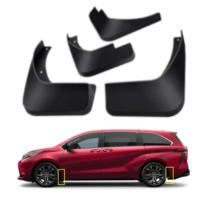 TOPGRIL Mud Flaps Kit for 2021 Toyota Sienna 2022 2023 Mud Splash Guard Front and Rear 4-PC Set by