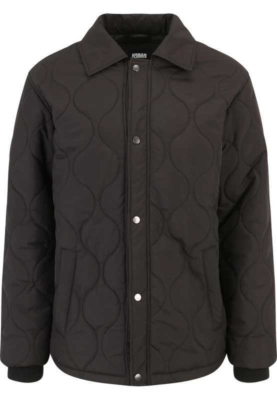 Urban Classics Men's Quilted Coach Jacket, Black, S - Image 1