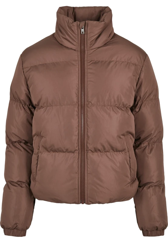 Urban Classics Women's Ladies Short Peached Puffer Jacket, bark, XL