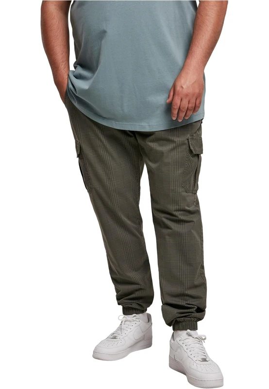 Urban Classics Men's AOP Glencheck Cargo Jog Pants, Darkgrey, XXL