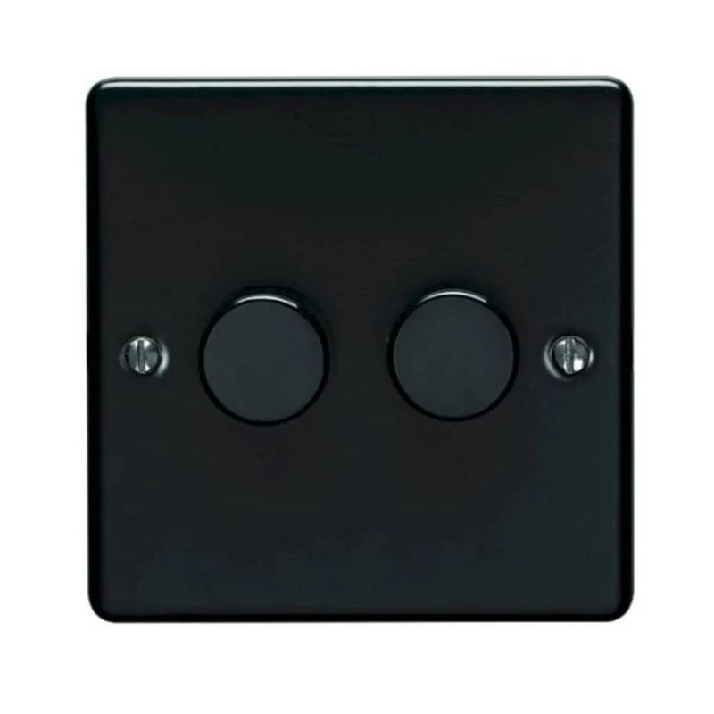 2 GANG 400W/LED 2 Way Dimmer Switch Black