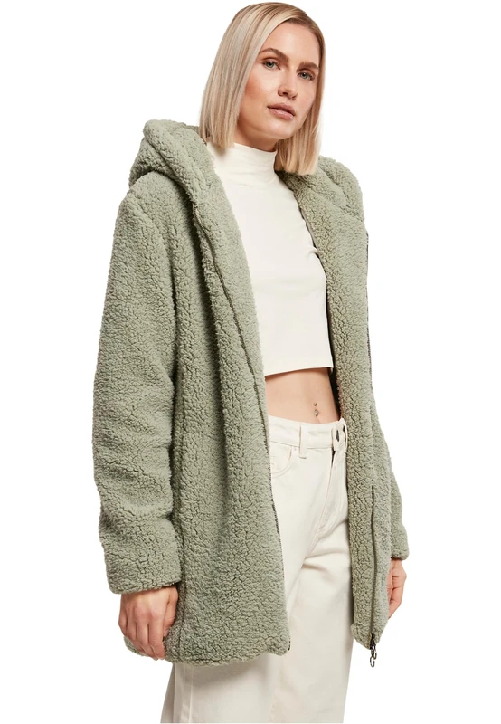 Urban Classics Women's Ladies Sherpa Jacket, softsalvia, 4XL