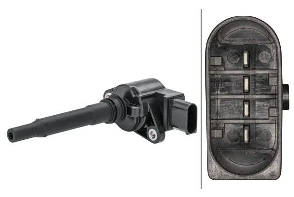 HELLA 5DA 358 168-401 Ignition Coil - 12V - 4-pin connector - Flush-Fitting Pencil Ignition Coils - Bayonet - Image 1