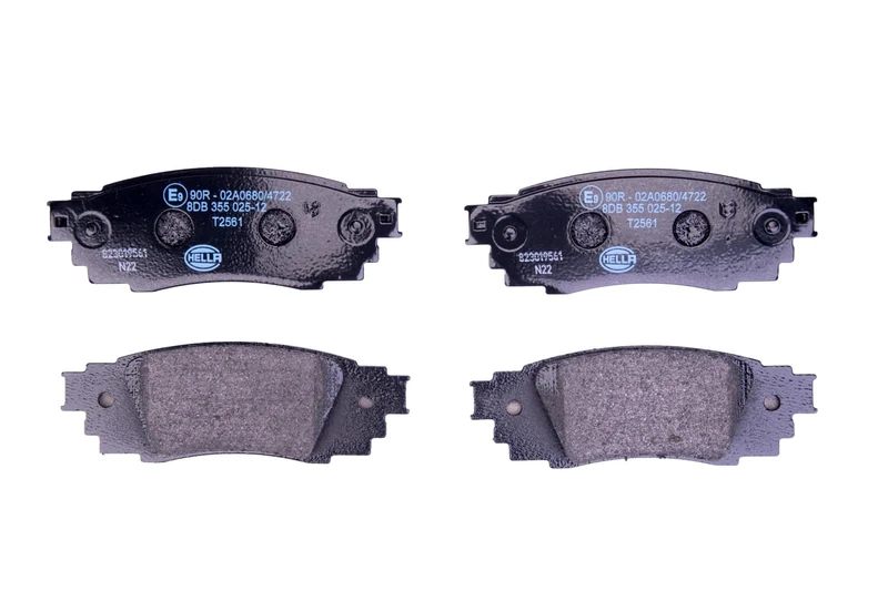 HELLA 8DB 355 025-121 Brake pad set - not prepared for wear warning indicator - T2561 - for e.g. LEXUS/TOYOTA