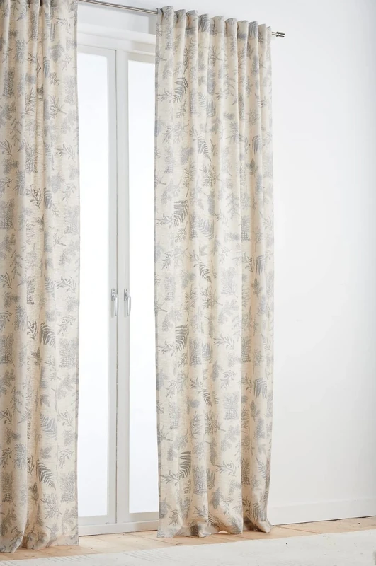 JOTEX Fern Multifunctional Curtain, Pack of 2, Silver Grey, 300