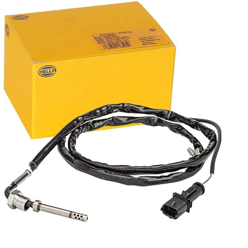 HELLA 6PT 358 181-081 Sensor, exhaust gas temperature - 2-pin connector - Bolted - Cable: 1310mm - with fastening clips on the cable