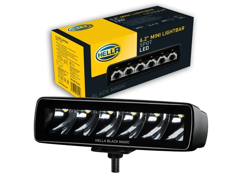 HELLA 1FB 358 176-211 LED-Spotlight - Black Magic Mini Lightbar 6.2" - 12/24V - mounting - Long-range illumination - Cable: 800mm - Plug: open cable ends