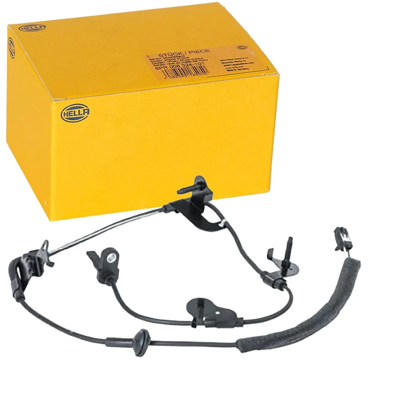 HELLA 6PU 012 679-751 Sensor, wheel speed - 12V - 2-pin connector - Rear Axle Left - Cable: 975mm - with holder