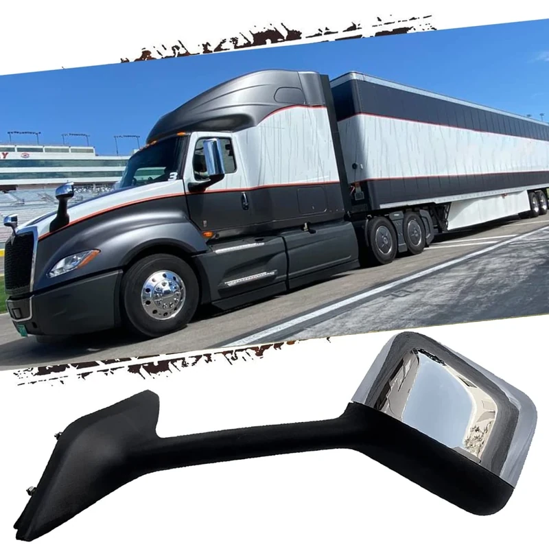 HIGHTO Hood Mirror fit Truck International LT, Assembly Driver Side Chrome Hood Mirror fit Truck International LT Left Side