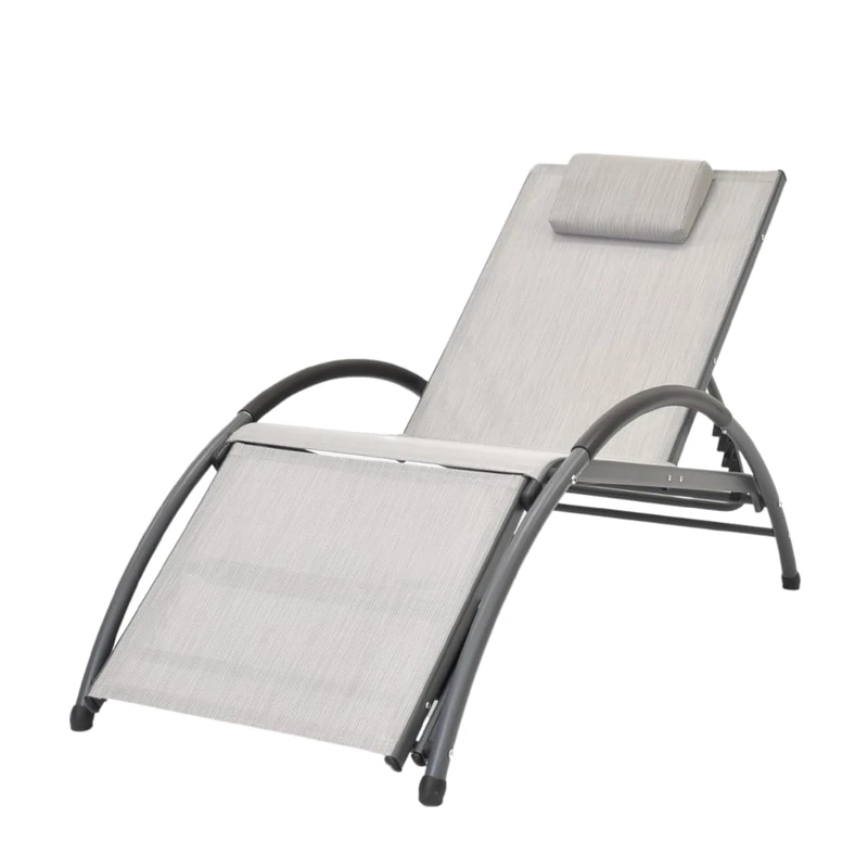 VIVERE DKDSUN-HV Dockside Sun Lounger, Aluminium, Haven, 170 x 67 x 84 cm - Image 1
