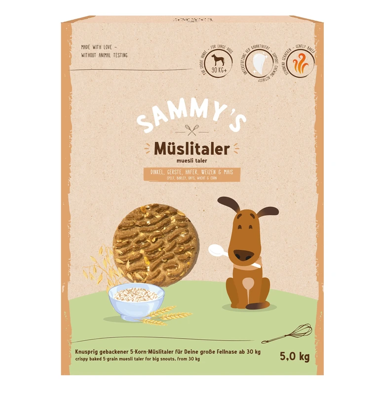 Sammy's Cueal Crispy Baked 5 Grain Cereal for Your Large Fur Nose (from 30 kg), 5 kg - Image 1