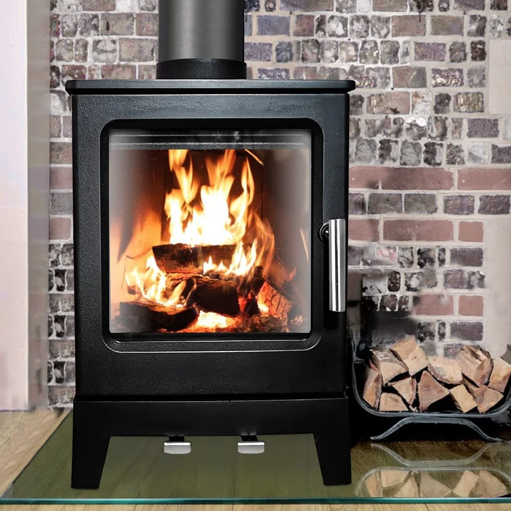 NRG Defra 5KW Freestanding Fireplace Eco Design Wood Burner Burning Cast Iron Stove