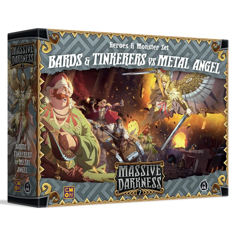 Massive Darkness 2 Bards and Tinkerers Vs. Metal Angel Heroes and Monsters Expansion | Cooperative Strategy Game for Adults and Teens | Ages 14+ | 1-6 Players | Avg. Playtime 60 Mins | Made by CMON - Image 1