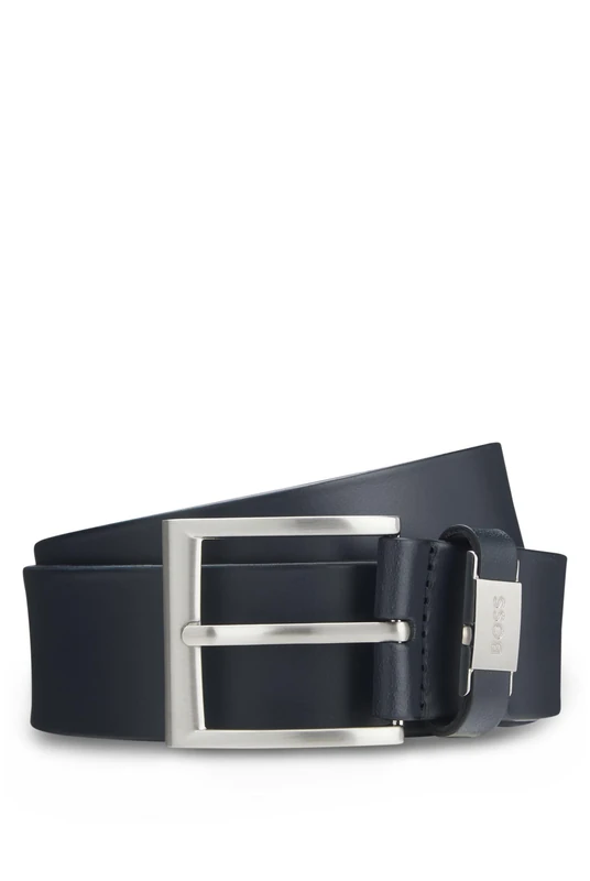 BOSS Mens Connio Branded-keeper belt in Italian leather