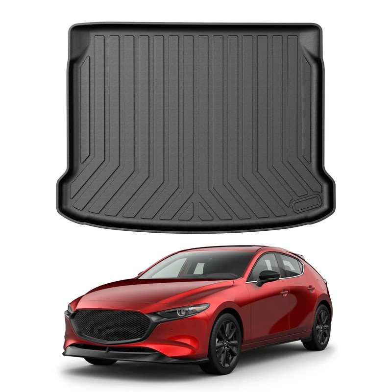 Mixsuper Custom Fit for Cargo Liner 2019 2020 2021 2022 Mazda 3 Hatchback Trunk Liner All Weather Rear Cargo Trunk Floor Mat (Does Not Fit Sedan Models)