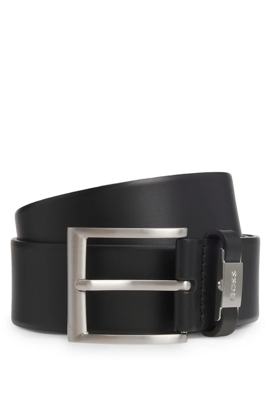 BOSS Mens Connio Branded-keeper belt in Italian leather