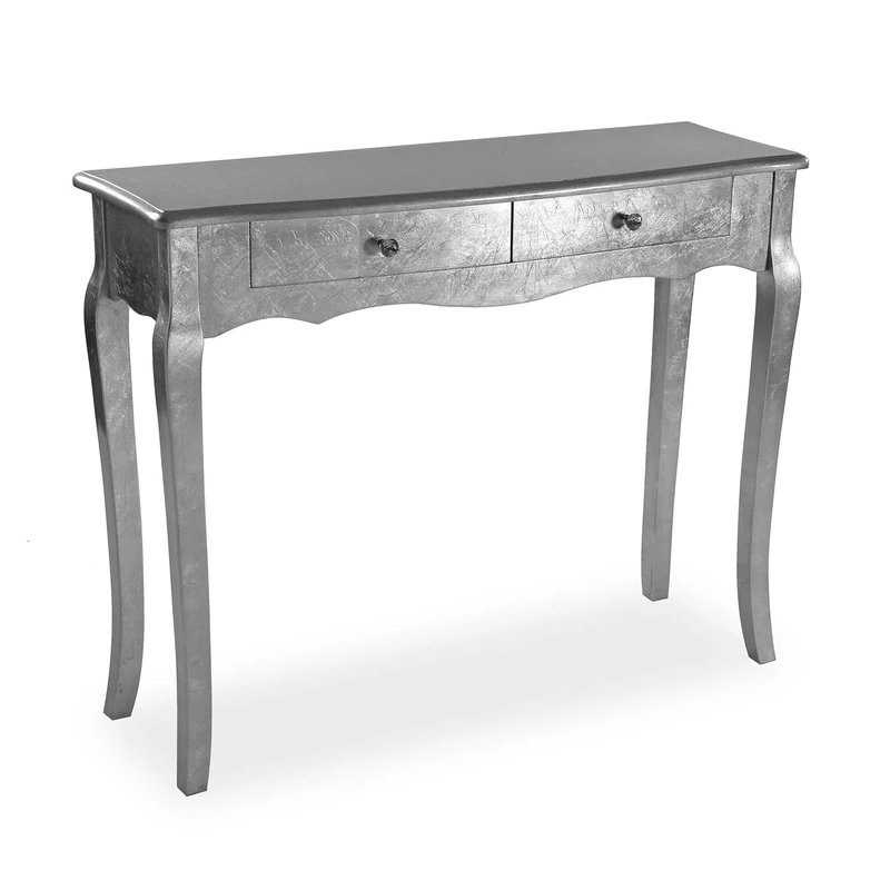 Versa Large Cagliari Console, Measurements (H x L x W) 80 x 35 x 100 cm, Silver - Image 1