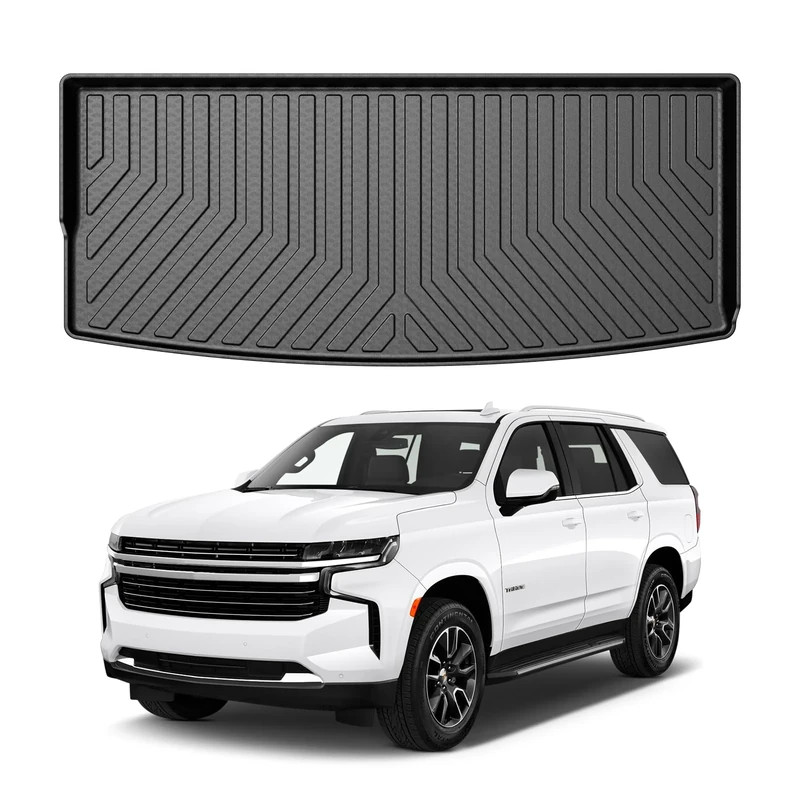 Mixsuper Custom Fit for Cargo Liner 2021 2022 Chevrolet Tahoe/GMC Yukon Behind The 3rd Row Seats All Weather Trunk Liner Rear Cargo Trunk Floor Mat