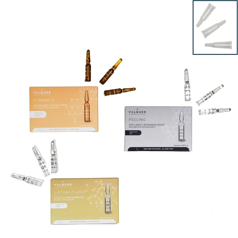 Valquer Laboratorios Lifting Flash + Vitamin C + Peeling Facial Serum, Any Skin Type, With Hyaluronic Acid, Daily Use, Kilograms