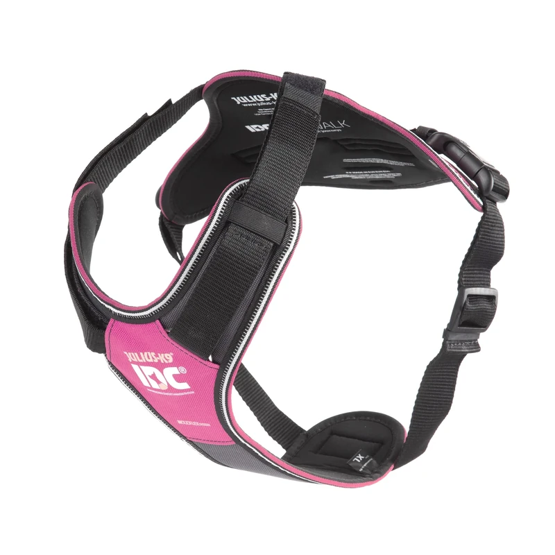 JULIUS-K9 IDC Longwalk Y-Harness, Pink-Gray, Size: XL