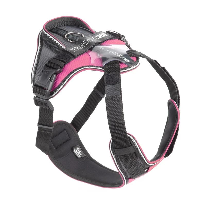 JULIUS-K9 IDC Longwalk Y-Harness, Pink-Gray, Size: 2XL