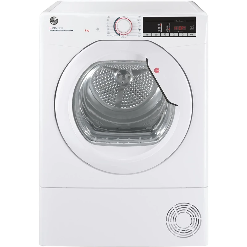 Hoover HLEC8TG Freestanding Condenser Tumble Dryer, Sensor Dry, WiFi Connected, 8kg Load, White