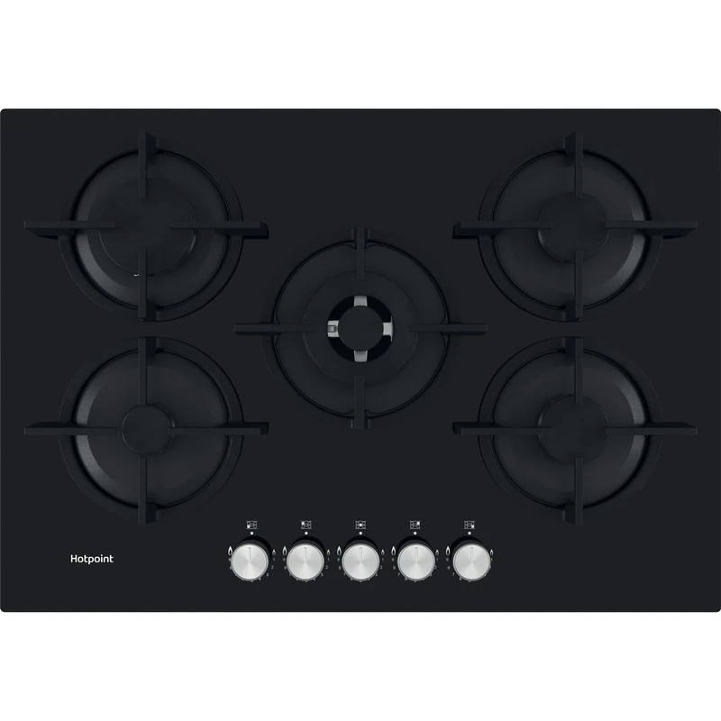 Hotpoint HGS 72S BK 75cm 5 Burner Gas Hob - Black