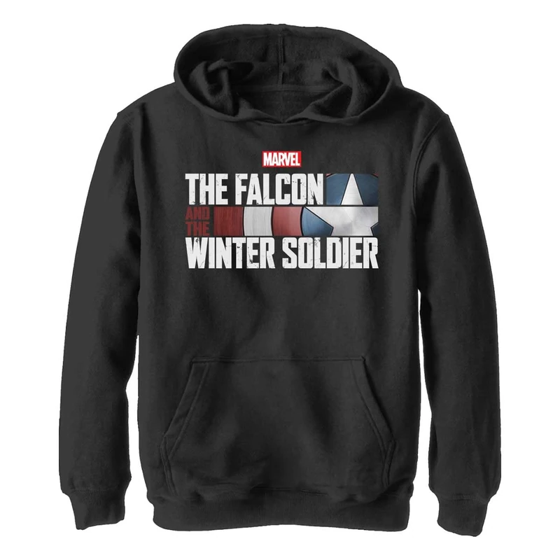 Marvel Boys' Falcon & Ws Hoodie, Black, XL