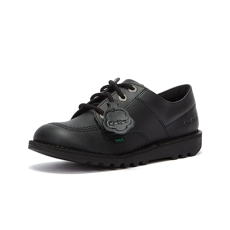 Kickers Youth Unisex Kick Lo Shoes | Extra Comfort for Your Feet | Added Durability, Vegan Black, 6 UK